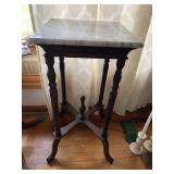MARBLE TOP PLANT STAND, 14X14X29
