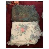 FRINGED TAPESTRY THROW BLANKETS, ONE ROSE, ONE