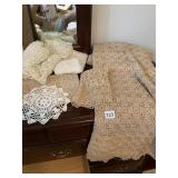 CROCHETED DOILIES, TABLECLOTH, RUNNERS