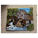 LARGE LATCH HOOK WALL HANGING OF PADDLE HOUSE