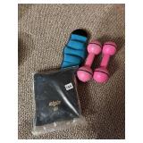2.5 LB. HAND WEIGHTS, ANKLE WEIGHT, AND ELGIN 10