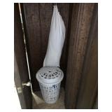LAUNDRY BAG AND TALL ROUND HAMPER WITH LID