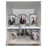7 NORMAN ROCKWELL MUGS