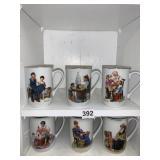 6 NORMAN ROCKWELL MUGS