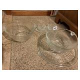 MATCHING GLASSWARE SERVING PIECES, BOWLS,