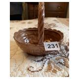 BROWN CERAMIC BASKET MARKED PROVINCIAL ON BOTTOM