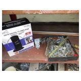 HD TV ANTENNA, TRAY OF NUTS BOLTS, ETC.