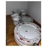 CHINA GARDEN LUNCHEON SET WITH SERVICE FOR 6 PLUS
