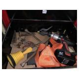 IRON WEDGES, HAND DRILL, BLACK AND DECKER BATTERY