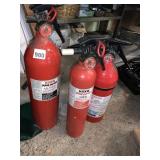3 FIRE EXTINGUISHERS, 1 FEELS EMPTY