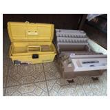 LIKE NEW TACKLE BOX AND YELLOW PLASTIC TOOLBOX