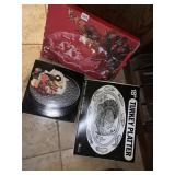 17" OVAL CHRISTMAS PLATTER. 18"TURKEY PLATTER