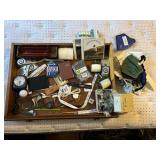 CLOCK, TYPEWRITER RIBBONS, MASKS, BLAWNOX PIN,