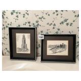 2 SMALL NEVIN ROBINSON PITTSBURGH SCENE PRINTS