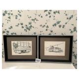 2 SMALL NEVIN ROBINSON PITTSBURGH SCENE PRINTS