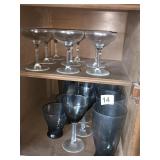 SMOKEY GRAY GLASSES AND CHAMPAGNE GLASSES