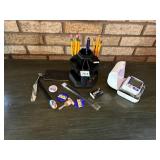 SPINNING DESK ORGANIZER, ROSS PEROT BUTTONS,