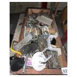 WOOD TRAY WITH WALL HOOK, LONG NAILS, LONG BOLTS