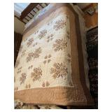 BROWN AND CREAM HAND EMBROIDERED FULL/QUEEN