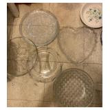 GLASS SERVING PLATTERS, DIVIDED SERVING DISH,