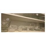 GLASS FOOTED PUNCH BOWL, FOOTED CAKE PLATE,