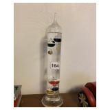 GLASS FLOATING GLOBES THERMOMETER, 13"