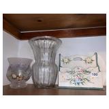 HAND PAINTED MAIL SORTER, VASES