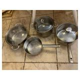 CHANTAL POTS WITH LIDS, SOME WITHOUT LIDS