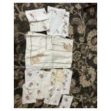 BROWN ROSE EMBROIDERED TABLECLOTH AND MATCHING