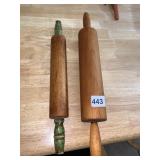2 WOODEN ROLLING PINS
