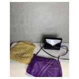 3 PURSES INCLUDING WOOD HANDLE