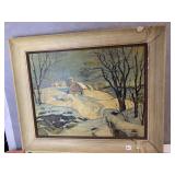 28.5 X 23.5" ON BOARD PRINT SIGNED TED KAUTZK -