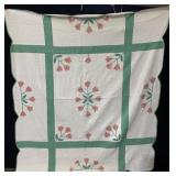 APPLIQUE QUILT TULIPS HAND STITCHED W/ SOME