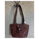 TIGNANELLO BURGUNDY LEATHER PURSE W/ TASSEL