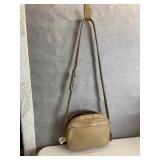 COACH BEIGE LEATHER PURSE WITH ADJUSTABLE STRAP