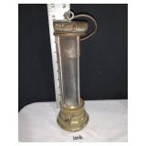 BRASS LANTERN H, R, R & M CO 9.5" H W/ HOOK