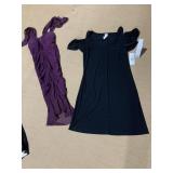 4 DRESSES POSH PP PETITE, NEW S MSK OPEN SHOULDER