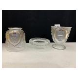 GLASS FAIRY LAMP WITH DECORATIVE GOLD & PURPLE