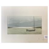 BEACHED WATERCOLOR SIGNED LR 11" X 14.5" A/P