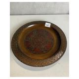 CARVED WOODEN PLATE 11.5"