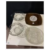 SILVER OVERLAY SERVING TRAY, CHEESE BOARD