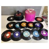 PINK HOLDER W/ 50+ RECORDS