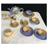 LUSTERWARE INCLUDING 2 SETS OF SALT AND PEPPERS,