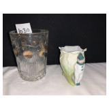 COIN SPOT GLASS WEIGHTED BASE GOLD ACCENT