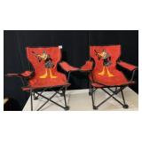 PAIR OF CHILD SIZE DAFFY DUCK CAMPING CHAIRS