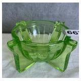 URANIUM GLASS ART DECO ASHTRAY