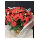 LARGE ARTIFICIAL POINTSETTA IN BASKET, VERY NICE!