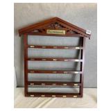 CHERRY MJ HUMMEL DISPLAY SHELF MARKED FOR YEARS