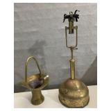 BRASS BASKET AND LAMP OIL LAMP PART