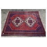 IRAN HAND KNOTTED AREA RUG, VIRGIN WOOL,